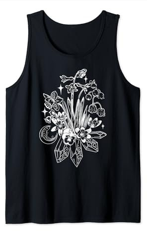 Daffodils with Spring Flowers Crocus Lily Pansies and Moon Tank Top