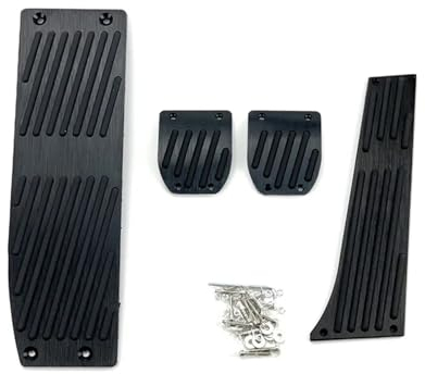 Qiong store Autozubehör kompatibel mit BMW 3er 5er E30 E32 E34 E36 E38 E39 E46 E87 E90 E91 X5 X3 Z3 MT/AT Pedalauflagen Abdeckung Aufkleber Auto-Styling (Color : Drill MT Black)