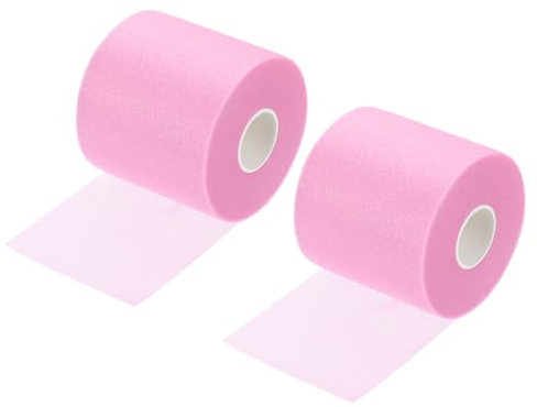 PATIKIL 30 Yard x 2.8 Inch Badminton Griffpolsterung Wickel, 2er Pack PU Tennisschläger Griffband Rückseitenfolie Griff Anti-Rutsch-Polster Zubehör, Pink