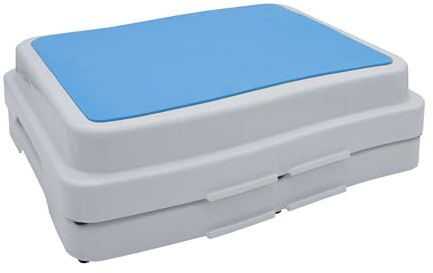 Lot de 2 marchepieds empilables blancs 50 x 40 cm - Antidérapants - Pour salle de bain - Pour douche et baignoire - Marchepied haut - Antidérapant - Pour personnes âgées et enfants