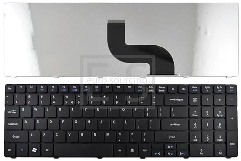 EU-SOURCING Nuova sostituzione della tastiera per Acer Aspire 5738G 7736 7736Z 7738 7738G 5740ZG 5739G 7738G 7535G 7735G 5252 7540G Notebook Laptop Tastiera layout statunitense - Nero