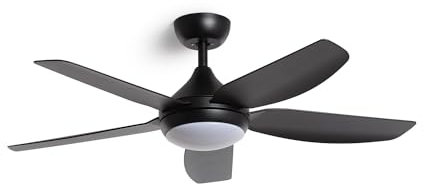 TECHBREY - Ventilador de Techo Silencioso Dokós | Motor DC Eficiente | 6 Velocidades | Luz LED CCT Regulable | Modo Verano/Invierno | Mando a Distancia, Madera Oscura, 122cm, ABS