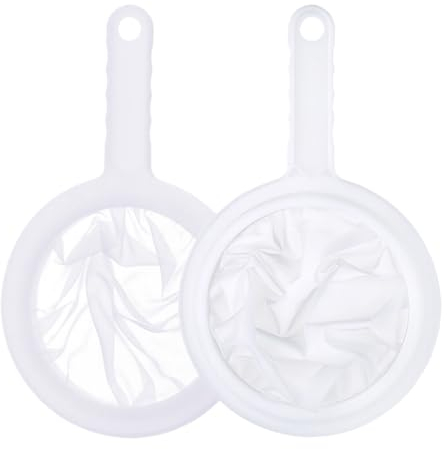 RDNKVB 2pcs Passoire à mailles passoire à mailles fines en plastique avec poignée passoire de cuisine adaptée au jus au lait au café au lait de soja