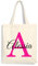 Mr. Gadgets Shopper Personalizzabile Con Iniziali e Nome- 100% cotone riutilizzabile-Con manici lunghezza 67cm -Dimenisoni 38x42 (Semplice)
