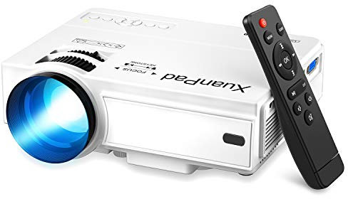 XuanPad Projector, 2024 Upgraded Mini Projector, Portable Video Projector HD 1080P Supported, 15000L Home Projector, Compatible with TV Stick, HDMI, USB, AV, Laptop, iPhone, Android Smartphone