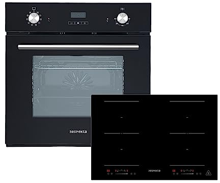 Backofen Herd Kochfeld Herdset Induktion 77cm Timer 2 Flexzonen Slider Respekta