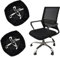 Granvoo Sitzbezug Stuhl Stuhlüberzug Bürostuhl Bezug, 2 Stück 38-50cm Stretch Stuhlhussen Drehstuhl Stuhlbezug Sitzfläche Waschbar Bürostuhlabdeckung Schonbezüge für Esszimmer Büro Bar (schwarz)