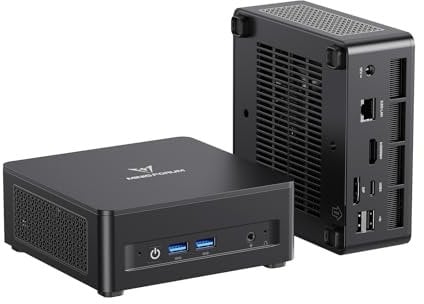 MINISFORUM UM760 Slim Mini PC, AMD Ryzen 5 7640HS Processor Mini Computer(6C/12T, Up to 5.0GHz), 16GB DDR5 RAM & 1TB PCIe 4.0 SSD, Support 8K@60Hz HDMI 2.1/USB4 Output, WIFI6E/BT5.3/Auto Power On