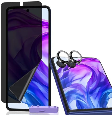 AnnhanT Protection d'écran pour Motorola Razr 50 Ultra, Film de Protection Protege Ecran Anti Espion Non-Verre 1 Pièces et Protection d'objectif 1 Pièces. Privacy Film TPU pour Motorola Razr 50 Ultra