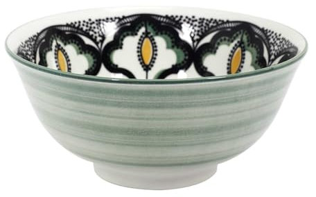 HOME DECO FACTORY, KA5583, Coupelle Mandala en céramique Verte, Design élégant et Polyvalent, idéale pour Desserts et apéritifs, Compatible Lave-Vaisselle, D15 cm, Vert