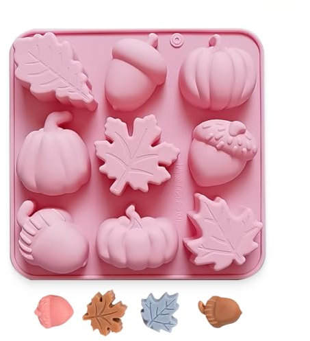 Moule à Chocolat en Silicone, Moule à Chocolat Citrouille Automne, Glands et Citrouilles en Forme de 3D pour L'automne, Thanksgiving, Thème de la Récolte