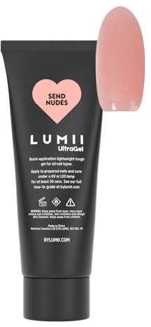 LUMII UltraGel At Home Nail Extension Starter Kit - Gel Extensions DIY Complete Beginners Manicure Kit With UV Lamp - Polygel Nails (Send Nudes)