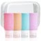 Uervoton Silicone Travel Bottle, 90ml BPA Free Leak Proof Refillable Squeezable Containers Set with Label and Transparent Carry Bag for Liquid Shampoos, Soap and Toiletries - 4 Pack
