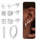 Adramata 4 Paare Ohrringe Silber 925 Damen 16K Vergoldete Ohrringe Set CZ Perlen Ohrstecker Silber 925 Hypoallergene Klein Ohrringe Creolen Silber/Gold Ohrringe für Damen Herren