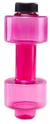 eBoutik - 2L Dumbbell Drink Water Exercise Bottle with Weight Training Feature, Portable Fitness For Gym or Home Workout for Summer (Pink)