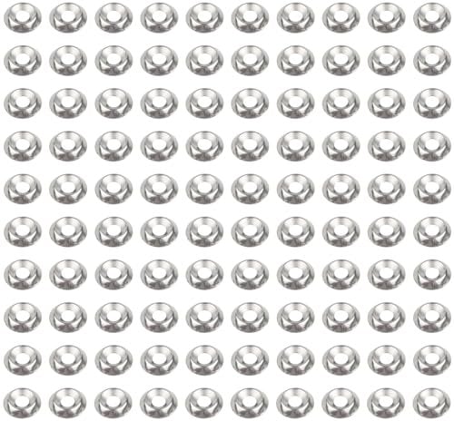 100 PCS Stainless Steel Cup Washers, M6 Countersunk Finishing Washers for Screws Bolts