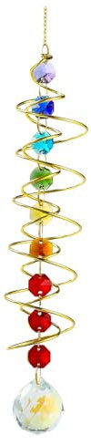 TYXHXTF Cristal Colgante, Suncatcher Crystal con Doble Espiral, Campanilla de Viento Decorativa, para Ventanas,Hogar,Oficina,Decoración de Jardín (Arcoíris)