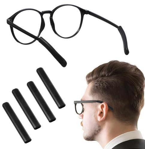 Brillenbügel Silikon, Rutschstopp Brillen Ohrpolster, 4 Stück Silikon Brillenbügel Überzug, Weiche Brillen-Ohrpolster, Universal-Brillenbügel Überzüge Für Sonnenbrillen Lesebrillen Brillen