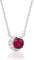 PHNIBIRD Ruby pendant necklace July birthstone necklace 925 Sterling Silver birthday gifts for women (07-Ruby)