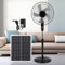 Ventilador De Pie Silencioso, Ventilador De Pie Silencioso, Solar Ventilador 3 Velocidades para Hogar Oficina Dormitorio Campamento(B)