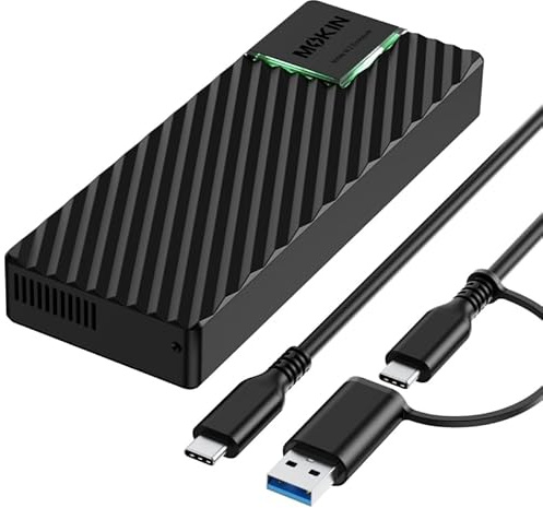 MOKiN M.2 NVMe Enclosure, 20Gbps M.2 Enclosure Adapter, SSD Drive Reader to USB 3.2 Gen 2x2 for Size 2242/2260/2280, Support M/B+M Key SSD, Aluminum Case Plug & Play