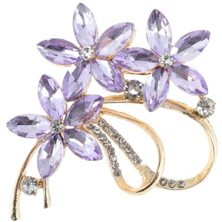 CAPASTEC Broche À Bande De Fleurs, Vintage Élégante Et Unique, À Strass Tendance, Badge, Accessoires, Bijoux, Cadeaux, Bouton En Strass, Fleur Et Feuille
