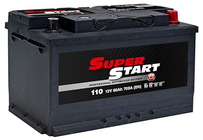 Super Start 110 12V 80Ah 700A Car, Van & SUV Replacement Battery | Fully Charged & Ready to Fit, Maintenance Free, Vibration Resistant, Enhanced Safety Features