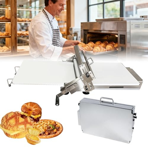 ZHDANB Folding Dough Rolling Machine, Faltbare Teigrolle, Einstellbare Dicke 2-25mm, faltbar, automatische Teigwalze, Für Pizza, Croissants 300