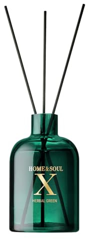 BUTLERS Raumduft 110 ml X Herbal Green - HOME & SOUL - Diffusor mit Rattan Duftstäbchen für ätherische Öle | Deko Badezimmer & Raumerfrischer für Büro | Raumparfum für die Wohnung