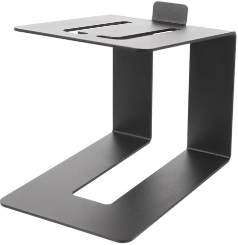 SHINEOFI Support D'enceinte de Bureau Noir en Métal, Support pour Haut-parleurs D'ordinateur Inclinaison Meilleure Acoustique, Pied Isolant Anti-Vibrations, 1 Pièce, pour Bureau et Home