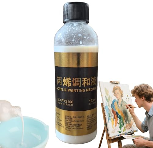 Diluyente para pintura acrílica para verter - Disolvente medio acrílico de 100 ml, mejora líquido Art | Para la preparación de la paleta de mezcla de colores, proyectos de artesanía, Miniat