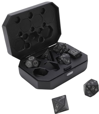 Topiky Wiederaufladbares, Leuchtendes LED-Würfelset, Automatisches Aufleuchten Beim Rollen, 25-mAh-Akku, Ideal für Rollenspiele mit Ladebox