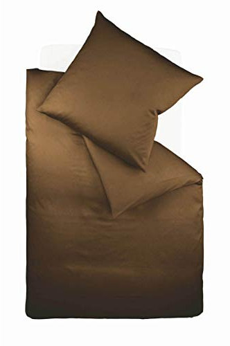 Fleuresse Colours Bettwäsche, Uni-Mako-Satin, zartbitter, 155 x 220 cm