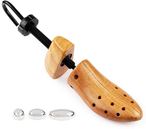 FootFitter Professioneller 2-Wege-Schuhspanner, robustes Metall und Holz, Länge und Breite Schuhdehner., Braun (braun), 41/43 EU