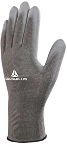 Deltaplus VE702PG08 Polyester Feinstrickhandschuh / Handfläche Pu, Grau, Größe 08