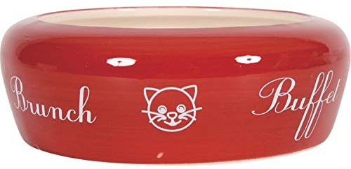 Zolux Buffet Écuelle Céramique Anti-Rejet pour Chat Rouge