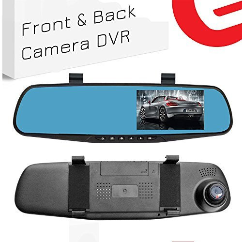 Ezonetronics® Auto Kamera | KFZ Video Recorder Full HD 1080p | KFZ Video Kamera 10,9 cm LCD mit Dual Objektiv für Fahrzeuge & Rückspiegel vorne | DVR Dash Kamera