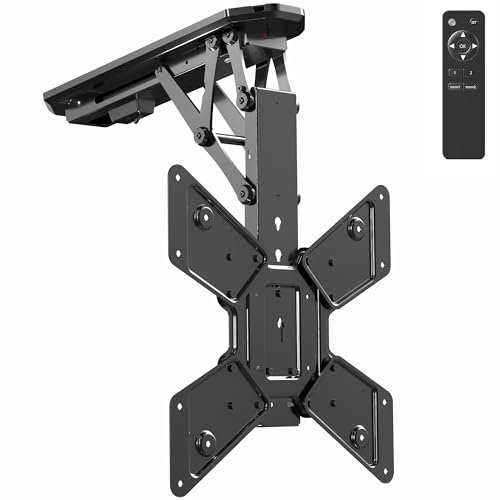 VIVO Soporte eléctrico de Techo para TV para Pantallas de 23 a 55 Pulgadas, Soporte VESA de Techo Inclinado motorizado abatible, MOUNT-E-FD55