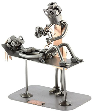Steelman24 Schraubenmännchen Hebamme | Made in Germany,Handarbeit,Geschenkidee,Stahlfigur,Metallfigur,Metallmännchen