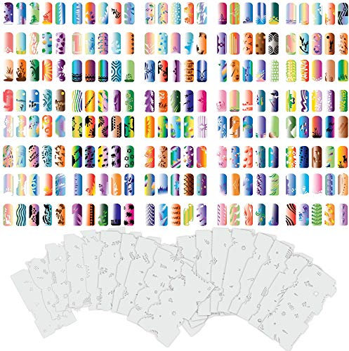 Custom Body Art Airbrush Nail Stencil Set # 7 Package of 20 Nail Templates