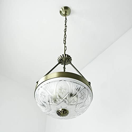 Licht-Erlebnisse Jugendstil Hängeleuchte in bronze zweiflammig E27 Fassung 230V Kettenpendel Pendellampe Decke