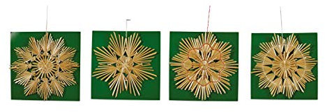 Riffelmacher 75336 - Strohstern im Set, 1 Stück, Größe 14 cm, 4-fach sortiert, keine Motivauswahl möglich, traditioneller Baumschmuck, Sterne, Weihnachten, Advent, Hängedeko, Tischdeko, Christbaum