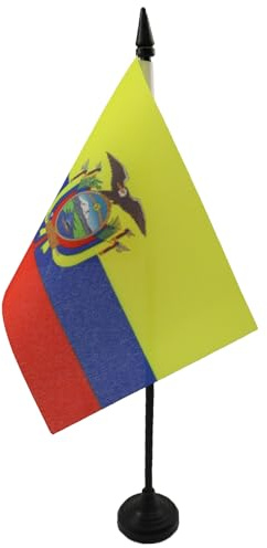 AZ FLAG Bandiera Da Tavolo Ecuador 15X10Cm - Piccola Bandierina Ecuadoregna 10 X 15 Cm