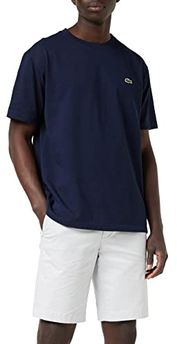 Lacoste Herren T-Shirt Rundhals TH7618, Männer Basic Tshirt,Kurzarm,Regular Fit,Blau,5 (L)