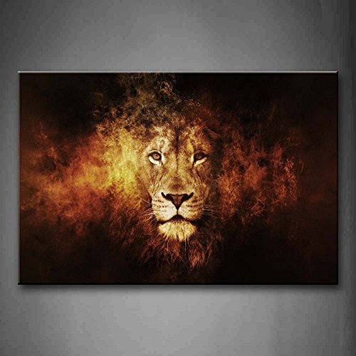 Löwe Bilder Leinwand 24x36inch Bild Tier Wandbilder Wohnzimmer Moderne für Schlafzimmer Dekoration Wohnung Home Deko Kunstdruck