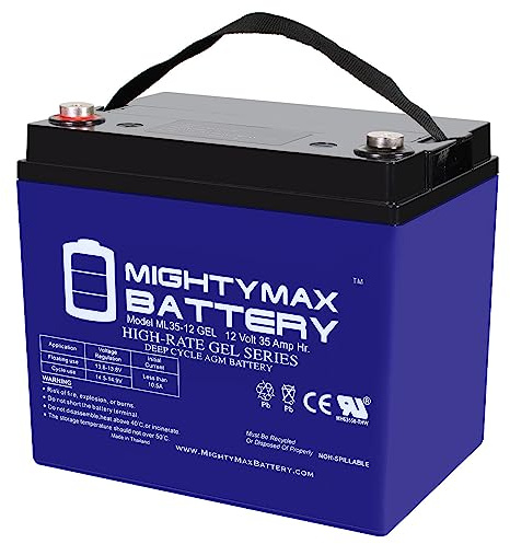 Mighty Max Battery ML35-12 Gel - 12 Volt 35 AH, Gel Type, Internal Thread (INT) Terminal, Rechargeable AGM Battery