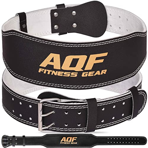 AQF Gewichthebergürtel aus Leder, für Bodybuilding, Fitness, Rückenstütze, gepolstert, Größe XL (91,4-101,6 cm)