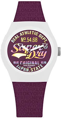 Superdry Damen Analog Quarz Uhr mit Silikon Armband SYL249V