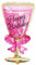 Happy Birthday Folienballon Motiv - Alles Gute zum Geburtstag Ballon Geschenk Deko Girl Boy Party 18 Kinder bunt JGA Dekoration Luftballon XXL Luftballon mini (pinkes Sektglas)