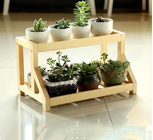 GYAO Pflanzenständer Original Desktop Mini Massivholz Blume Ständer Rack Einfache mehrschichtige Montage Flesh Fensterbank Blume Stehen Holz Blume Ständer (Color : Varnish color)